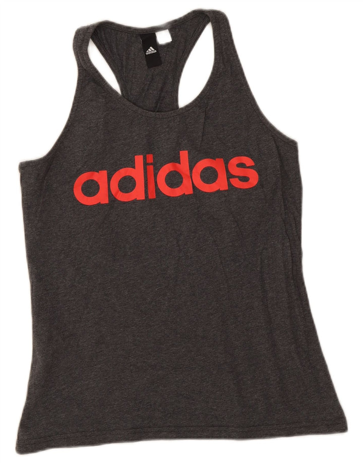 Женский жилет Adidas с графическим рисунком Top UK 8, маленький серый в крапинку