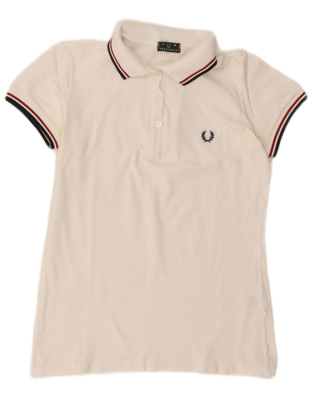 Женская рубашка поло Fred Perry UK 14, средний белый хлопок