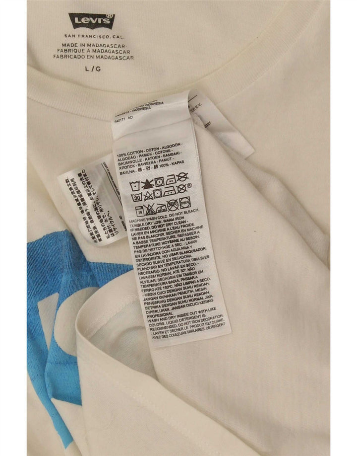 Мужская футболка с рисунком Levi's, большой белый хлопок