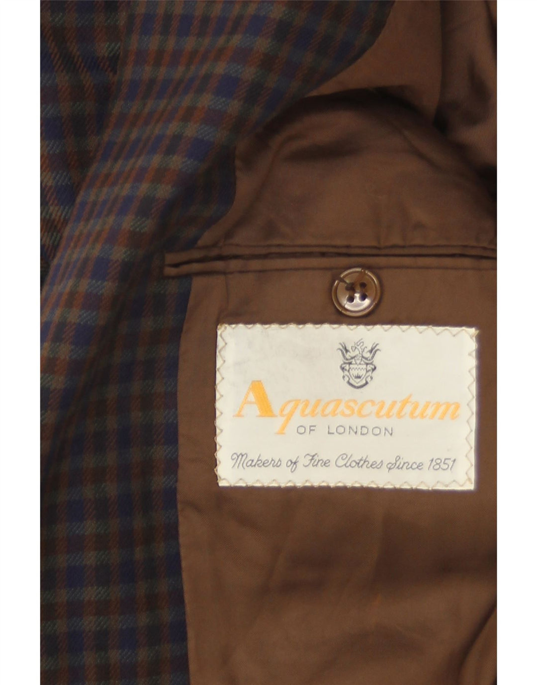 Мужской пиджак Aquascutum с 2 пуговицами, Великобритания 38, средний разноцветный клетчатый узор