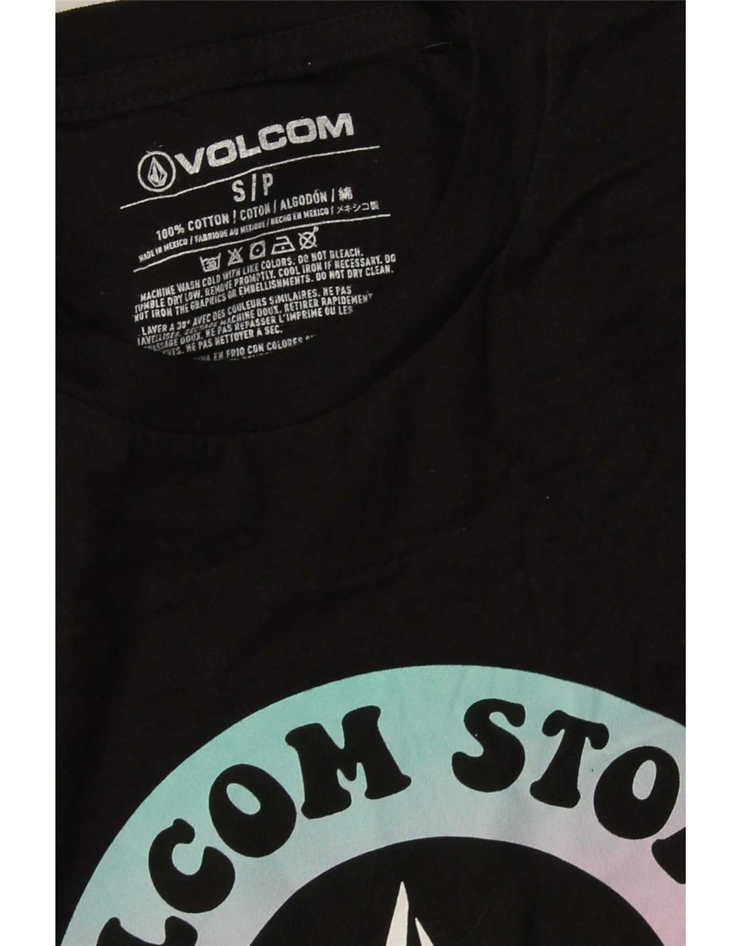 Volcom Мужская футболка с рисунком, маленький черный хлопок