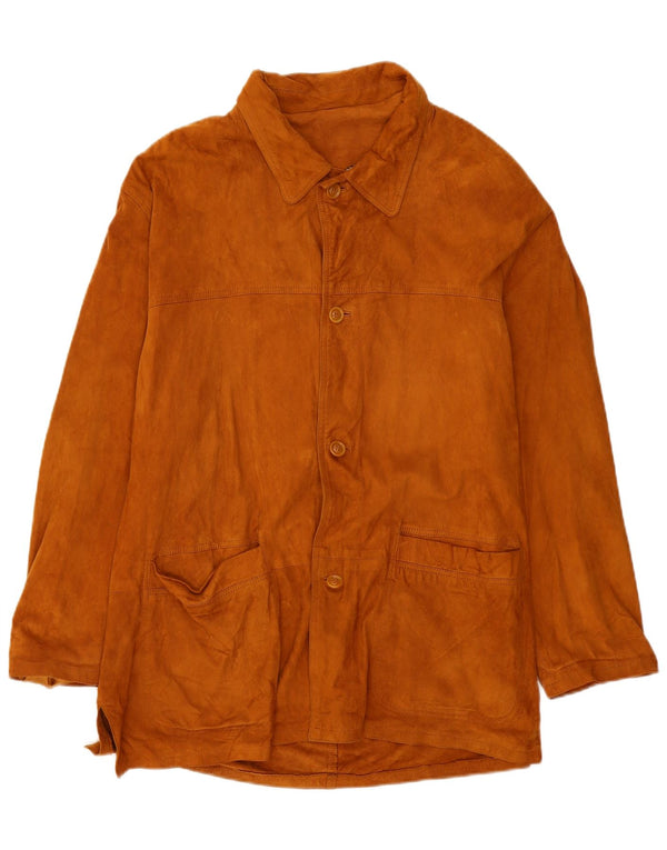 Винтажная мужская замшевая куртка EU 56 3XL коричневая кожа