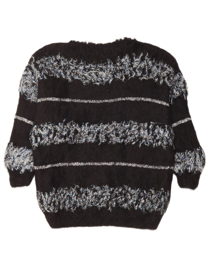 ВИНТАЖНЫЙ женский свитер с вырезом «лодочка», Великобритания, 18 XL, в черную полоску