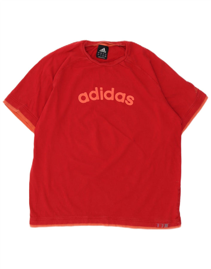 Мужская футболка с рисунком ADIDAS, большой красный хлопок