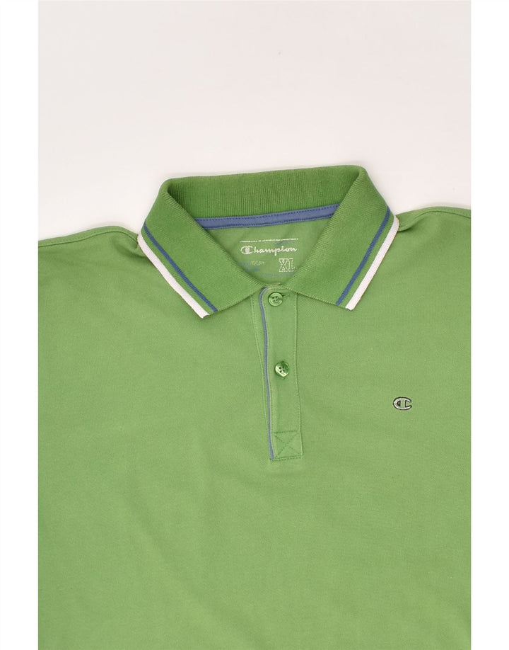 CHAMPION Womens Polo Shirt UK 18 XL Green Cotton | Vintage Champion | Thrift | Second-Hand Champion | Used Clothing | Messina Hembry 