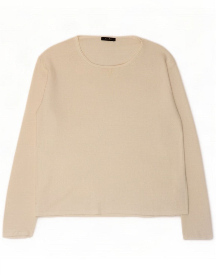 Женский топ Massimo Dutti с длинным рукавом UK 14, средний бежевый, хлопок