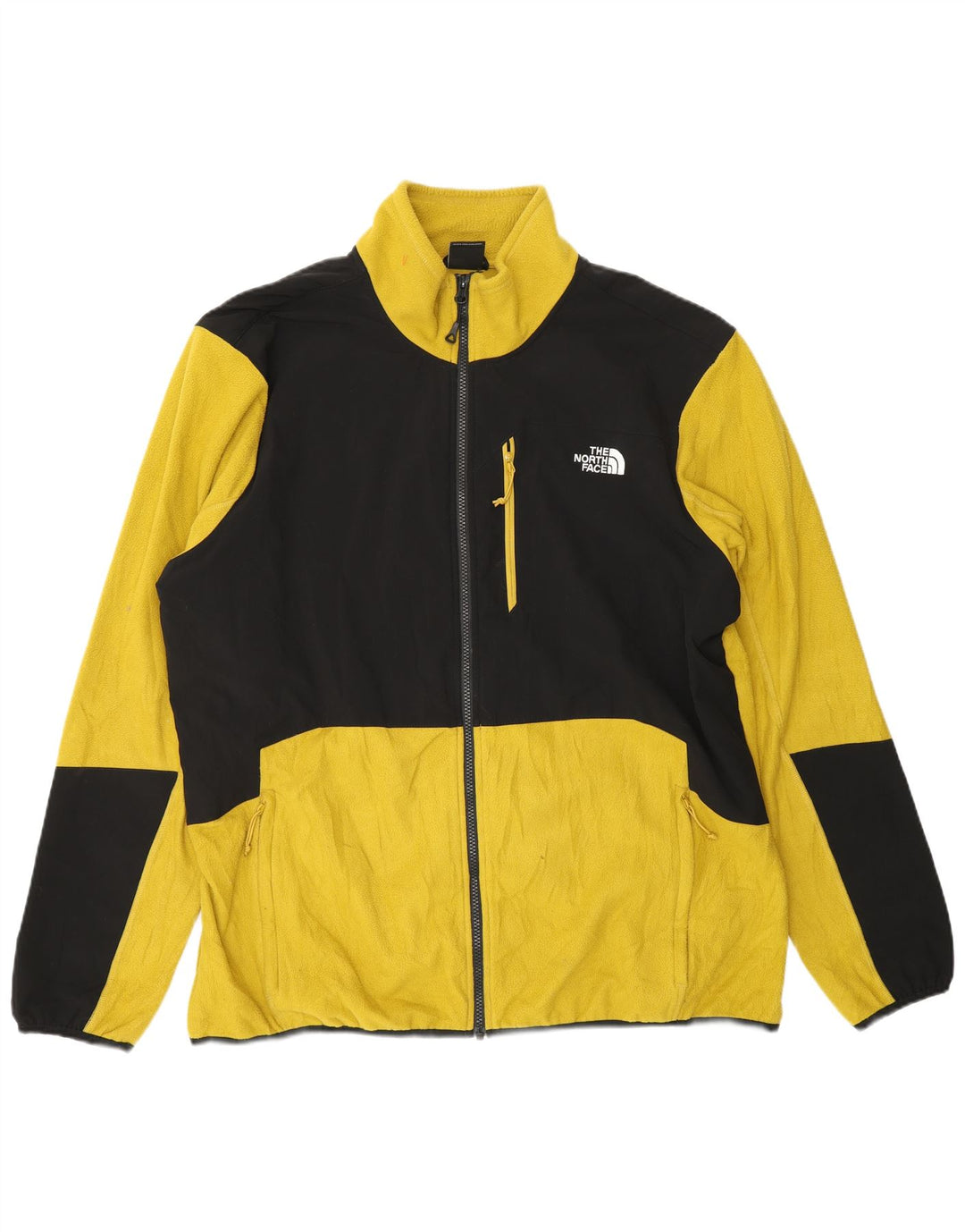 Мужская флисовая куртка THE NORTH FACE UK 44 2XL, желтый полиэстер с цветными блоками