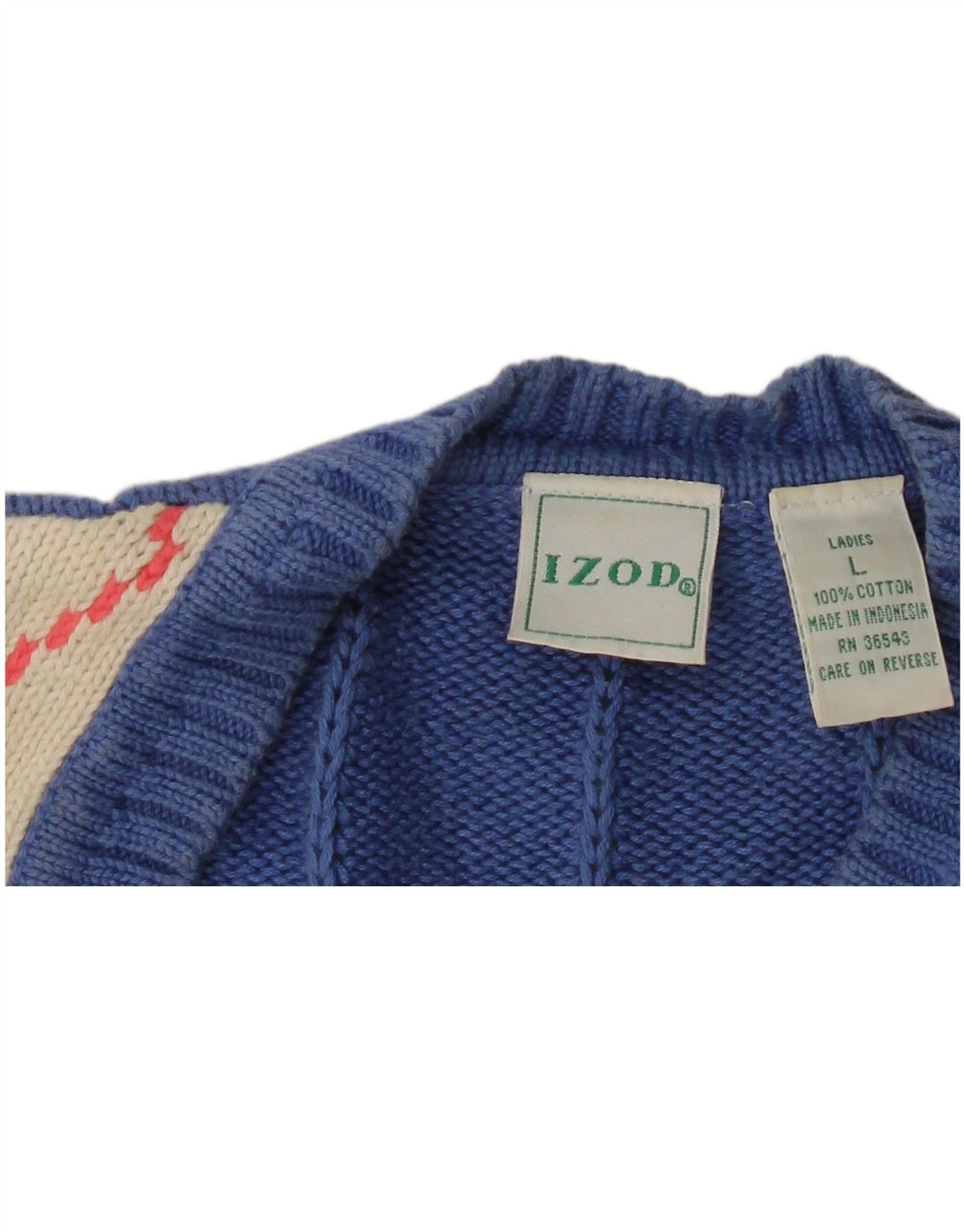 Женская майка Izod, безрукавка, Великобритания, 16, большой синий цвет с ромбами, хлопок