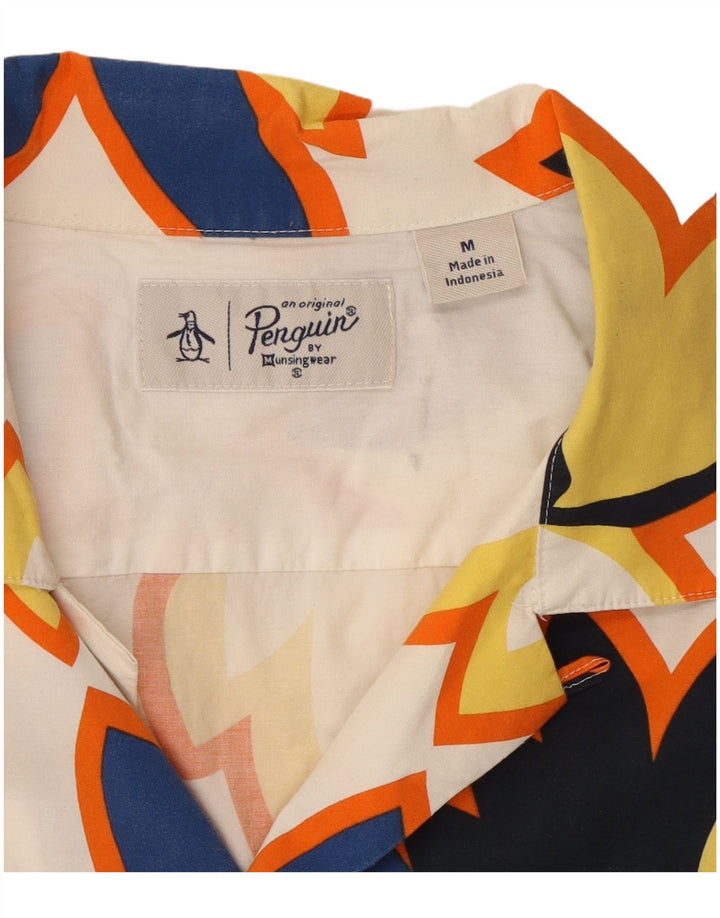 Мужская рубашка с коротким рукавом Penguin, средний белый цвет с цветочным принтом