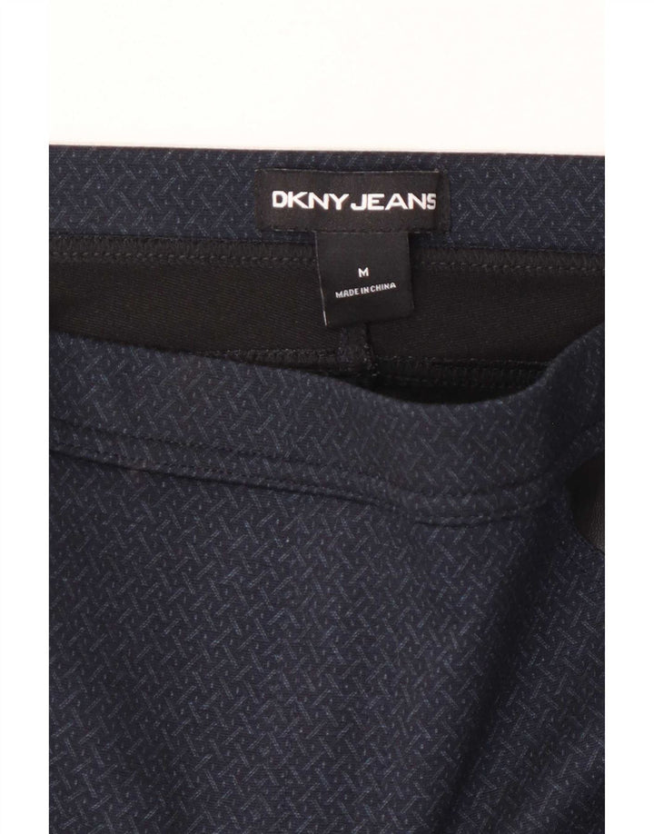 Женские леггинсы Dkny UK 14, средний темно-синий, полиэстер с геометрическим рисунком