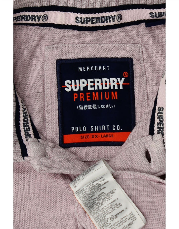 SUPERDRY Мужская рубашка-поло 2XL Фиолетовый хлопок