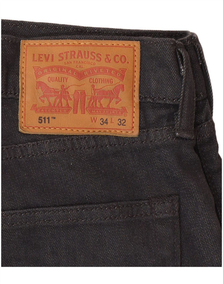 Мужские джинсы Levi's 511 Slim W34 L32 Серые хлопковые