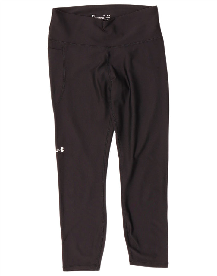 Женские укороченные леггинсы Under Armour Heat Gear UK 14, средний черный полиэстер