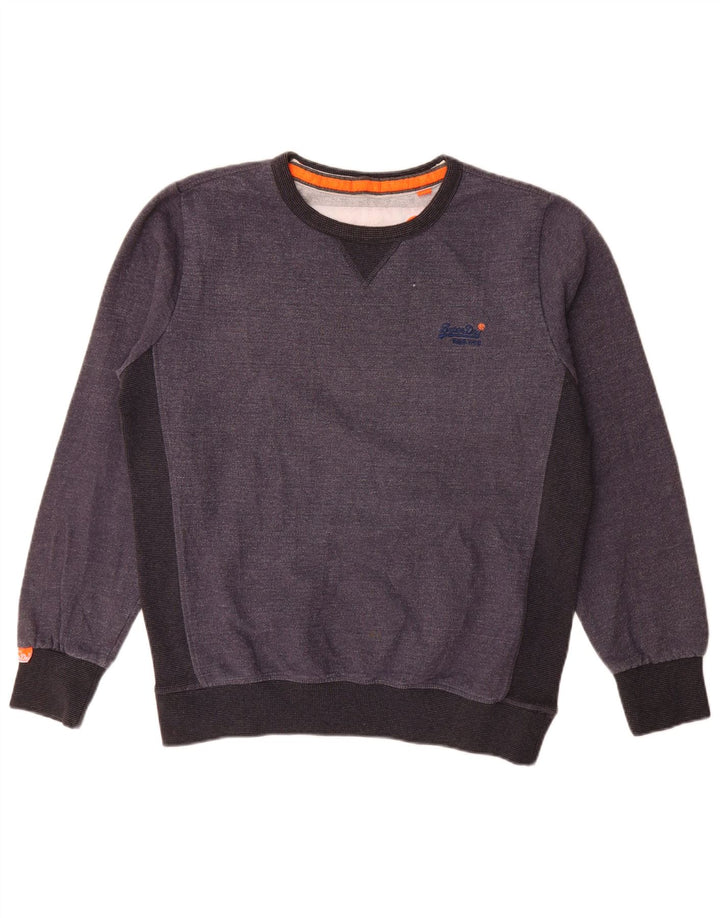 Мужской свитер Superdry, джемпер XL, серый, хлопок с цветными блоками
