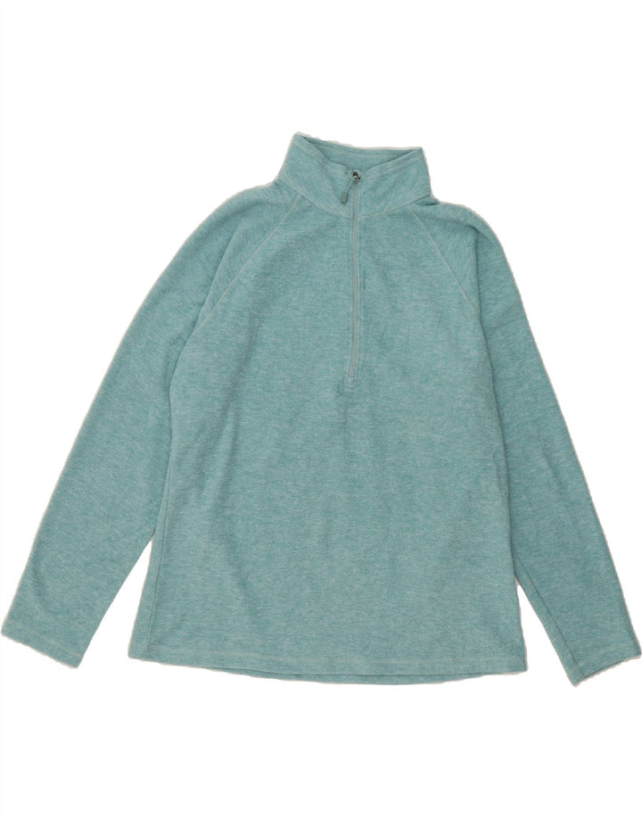EDDIE BAUER Womens Zip Neck Fleece Jumper UK 16 Large Turquoise Polyester Vintage Eddie Bauer and Second-Hand Eddie Bauer from Messina Hembry 
