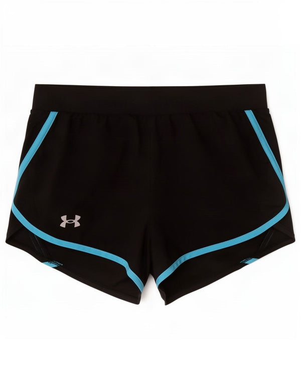 Женские спортивные шорты Under Armour Heat Gear UK 8, маленькие черные с цветными блоками