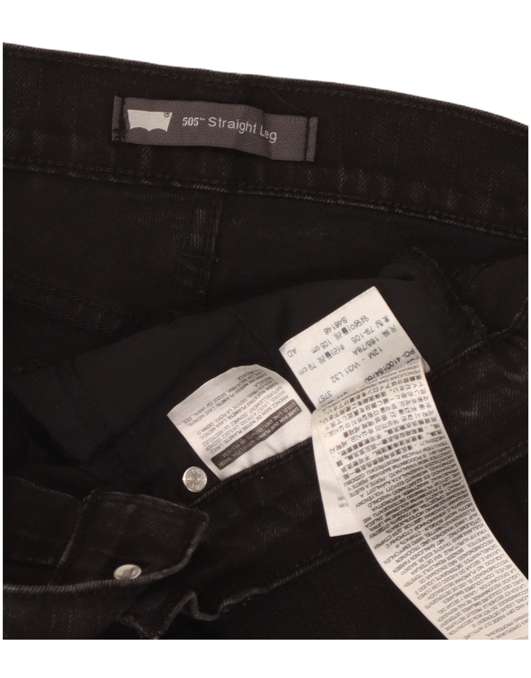 Женские прямые джинсы Levi's 505 W31 L32, черный хлопок