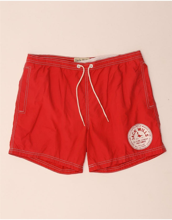 Jack Wills Мужские шорты для плавания с рисунком, средний красный хлопок, хлопок