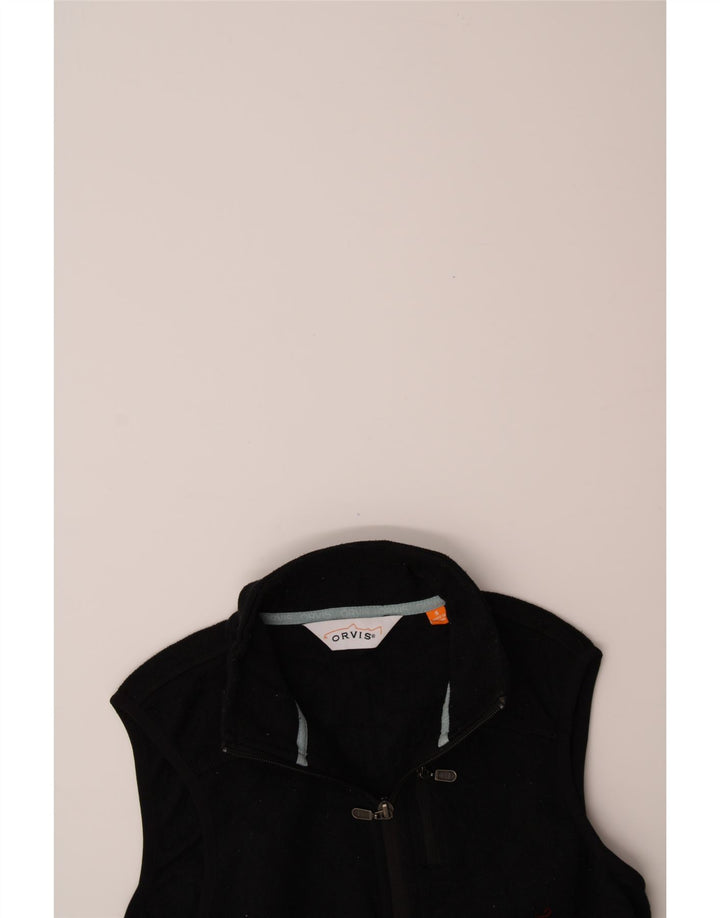 ORVIS Womens Fleece Gilet UK 10 Small Black Polyester Vintage Orvis and Second-Hand Orvis from Messina Hembry 