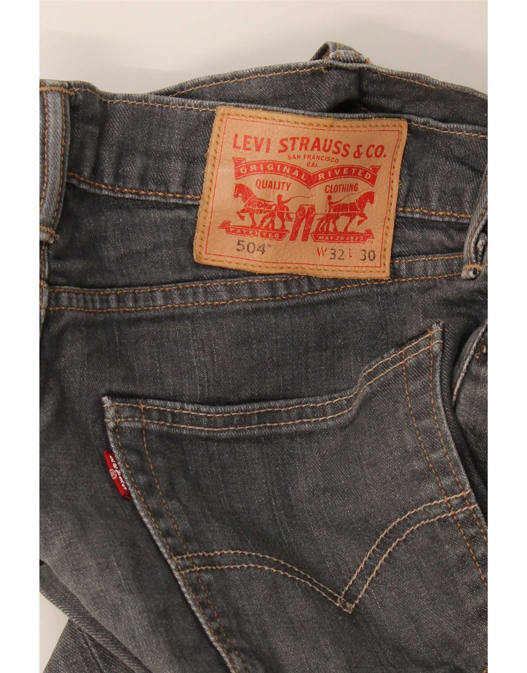 Мужские прямые джинсы Levi's 504 W32 L30 серые, хлопок
