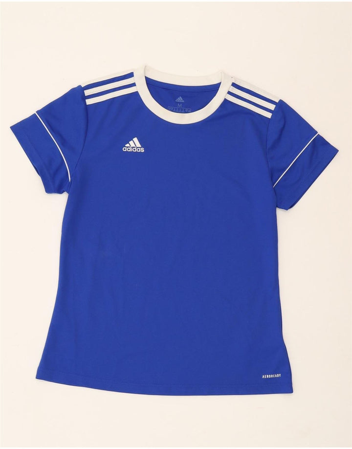 Женская футболка ADIDAS Aeroready Top UK 12/14, средний синий полиэстер