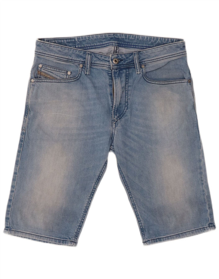 Женские джинсовые шорты DIESEL W29, хлопковые, среднего синего цвета