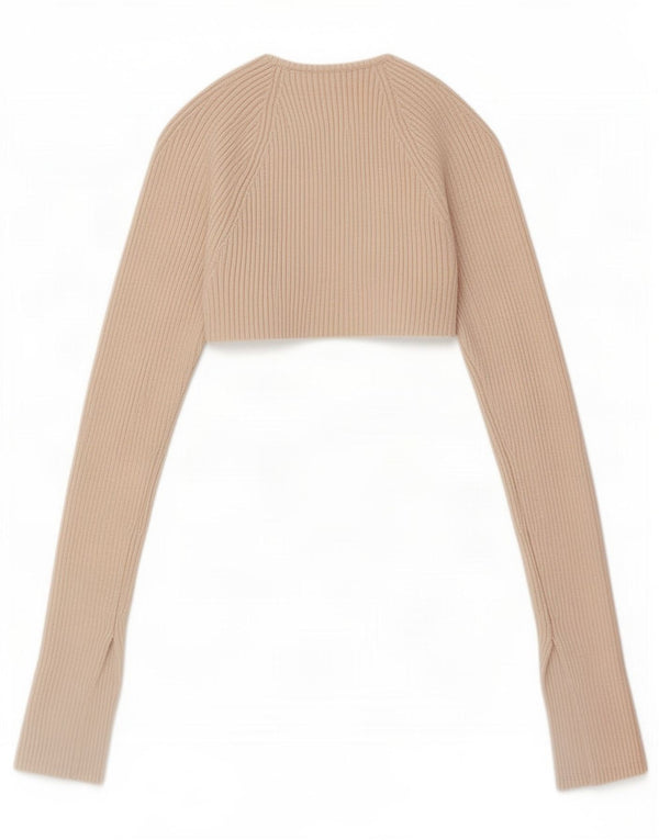 Женское болеро Zara Top UK 8, маленькое бежевое вискоза