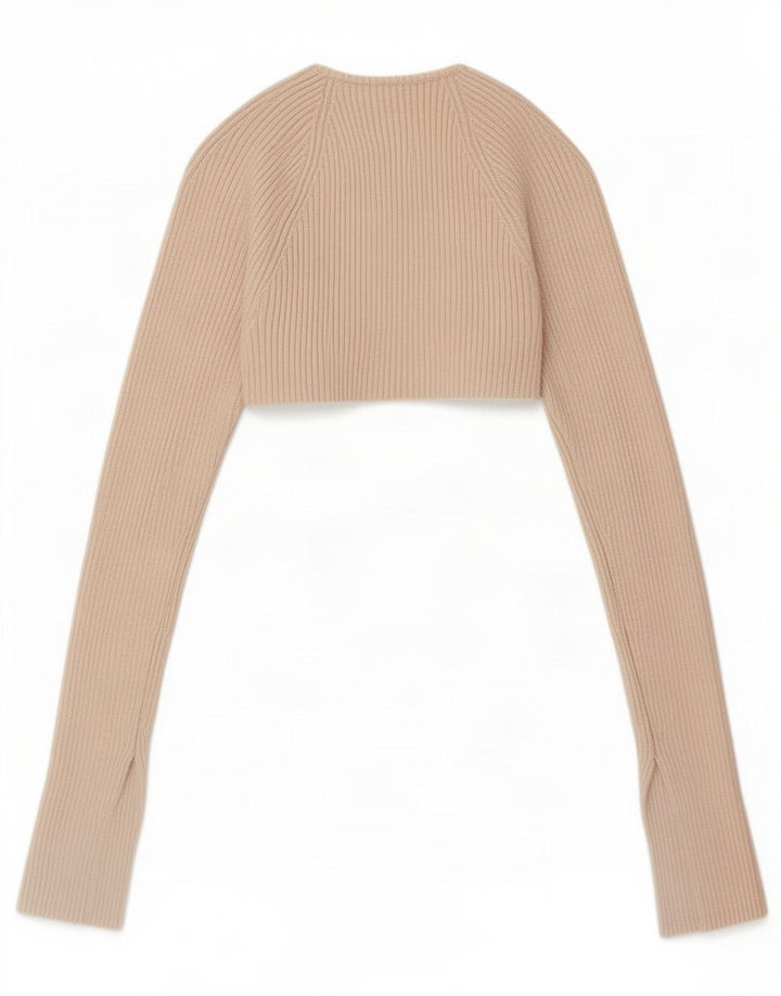 Женское болеро Zara Top UK 8, маленькое бежевое вискоза