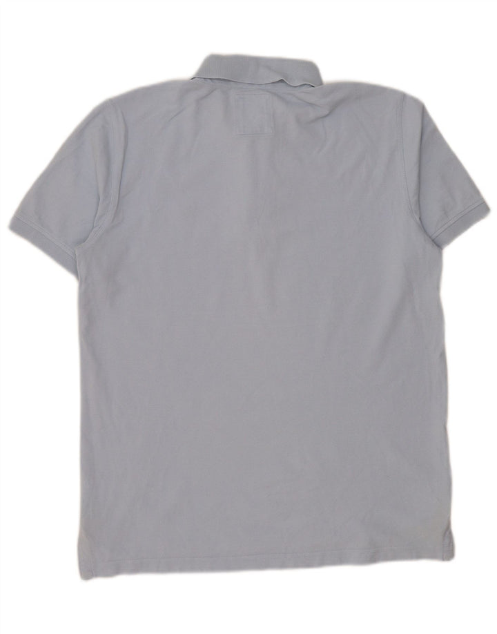 Crew Clothing Мужская рубашка-поло из хлопка среднего синего цвета