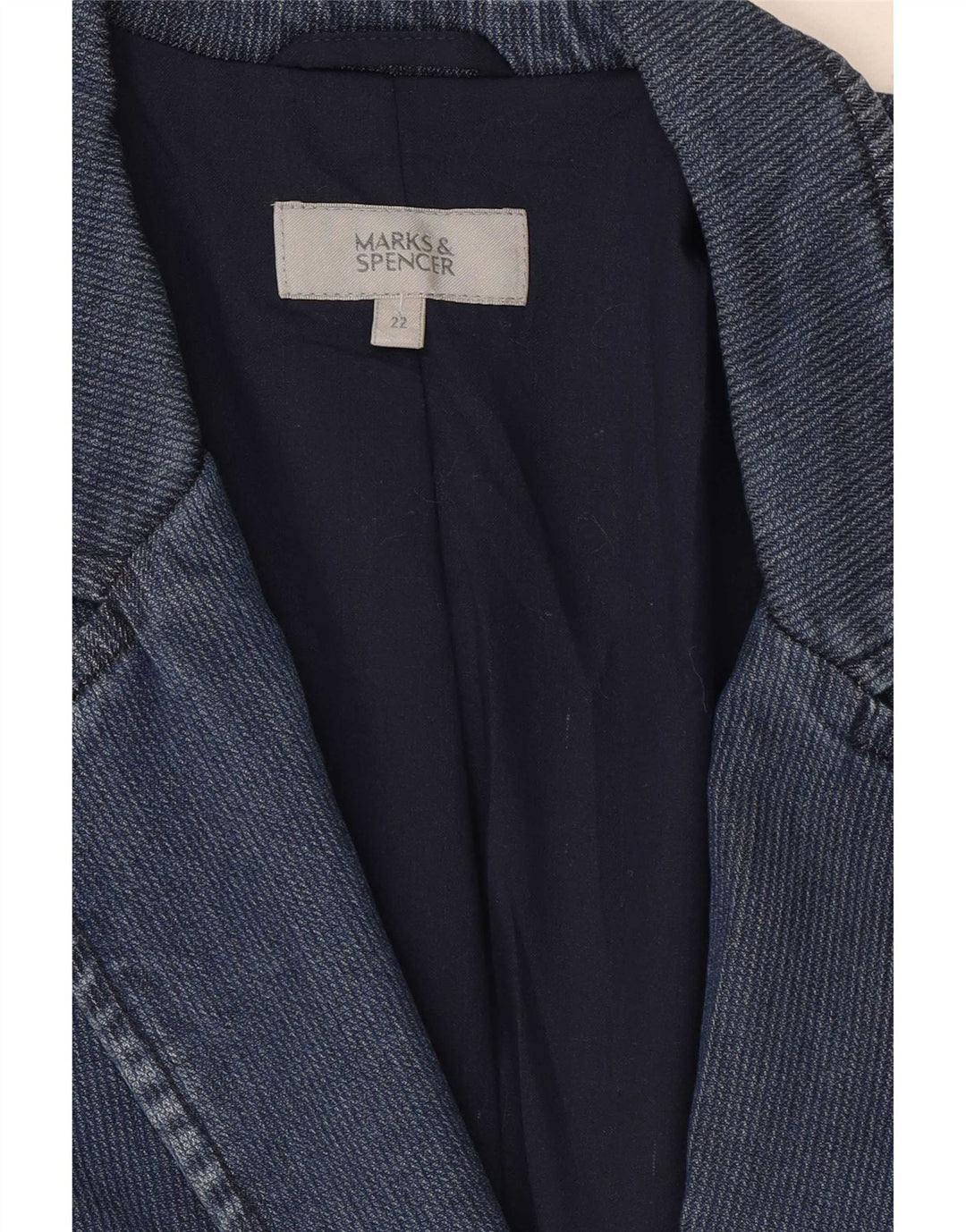 Женский пиджак с 2 пуговицами Marks & Spencer, Великобритания 22 3XL, темно-синий из лиоцелла