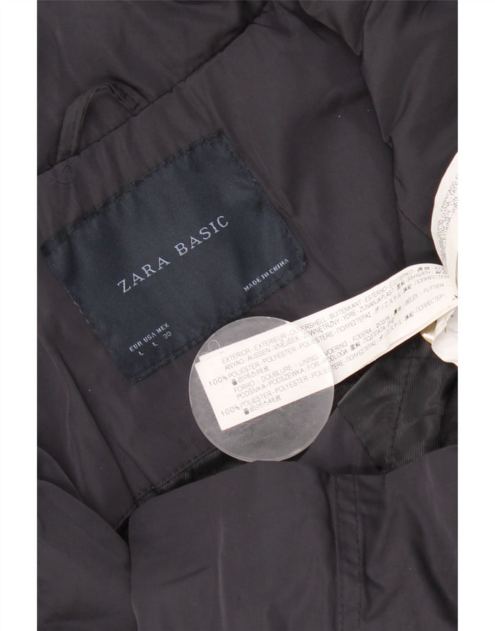 Женская куртка Zara UK 14, большая, темно-синяя, полиэстер