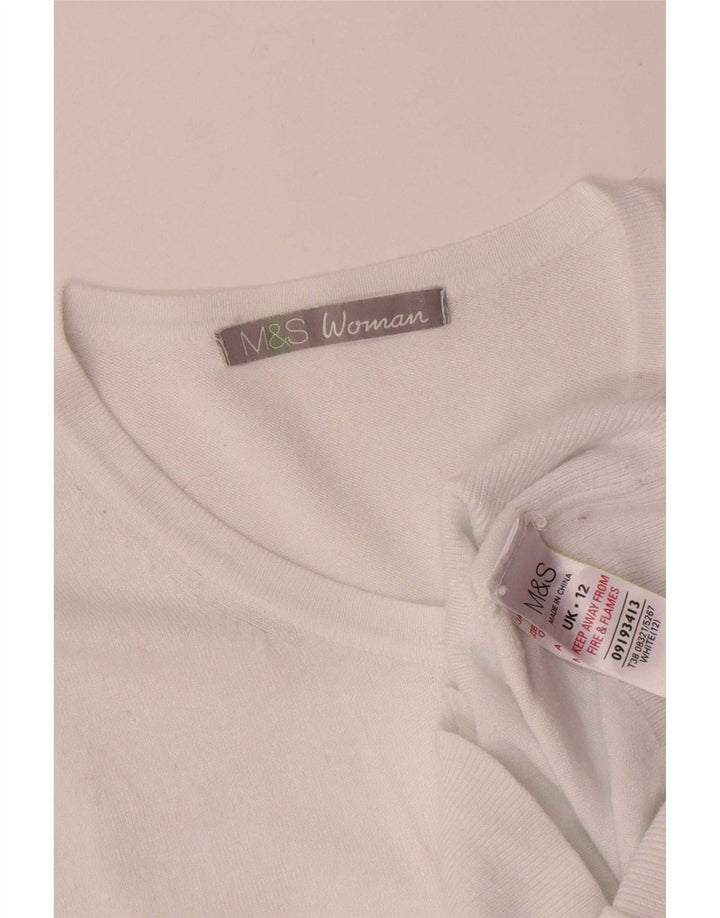 Женский кардиган Marks & Spencer UK 12, средний белый вискоза