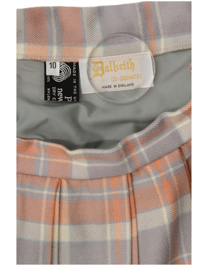 Винтажная женская плиссированная юбка-нож, Великобритания, 10 маленьких размеров, W26, разноцветная, новая шерсть