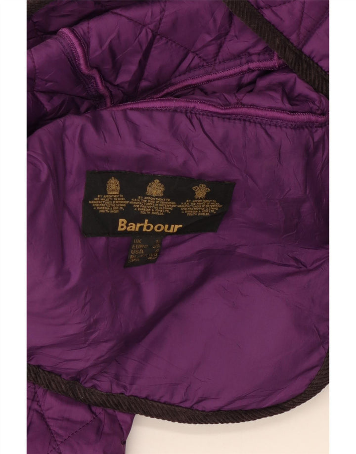 Женская стеганая куртка Barbour UK 12, средний фиолетовый, полиэстер с цветными блоками