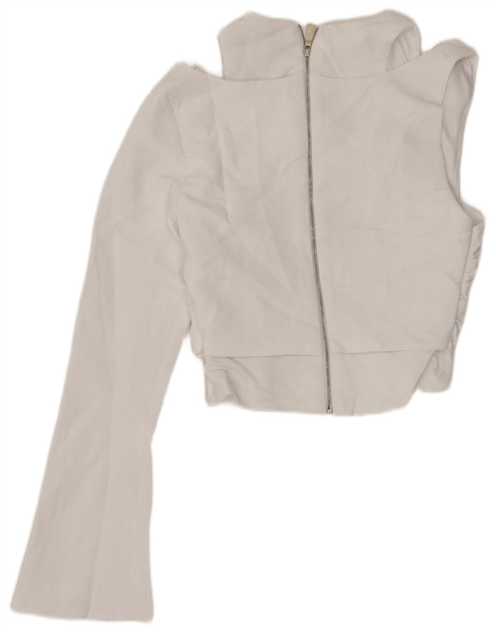 Женский укороченный топ на одно плечо Zara UK 4 XS, белый полиэстер