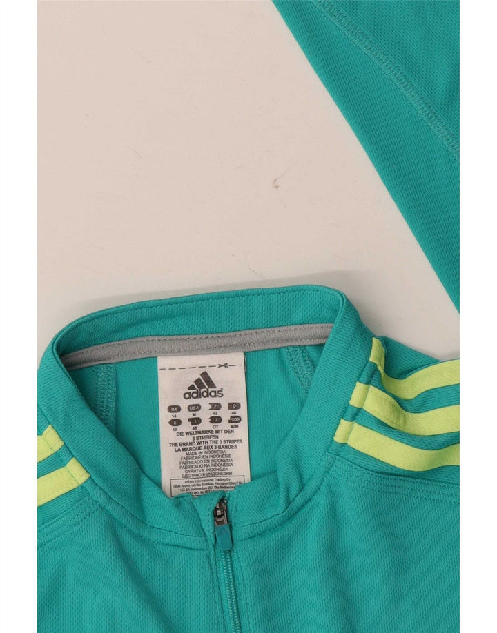 Женский спортивный костюм Adidas с пуловером на молнии, Великобритания 14, средний бирюзовый