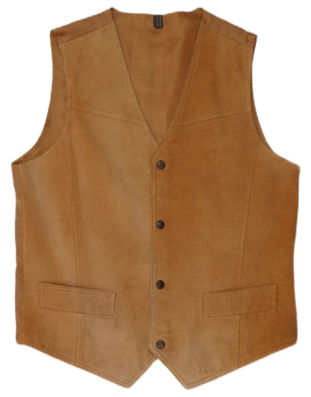 Мужской замшевый жилет VINTAGE IT 44 XS Коричневый кожаный