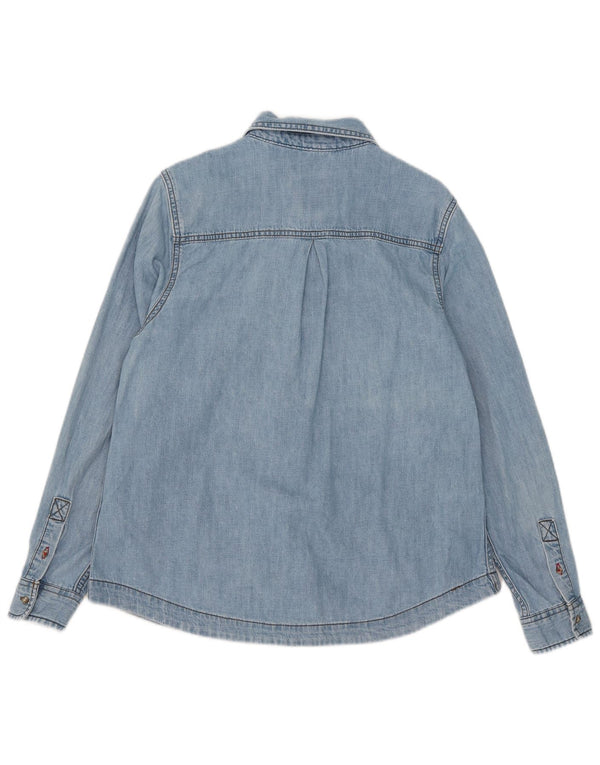 Женская джинсовая рубашка Crew Clothing UK 14, большой синий хлопок