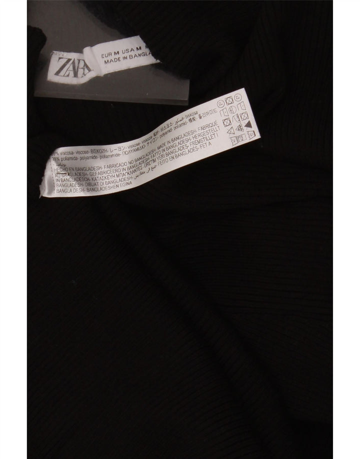 Женское платье-джемпер Zara UK 14, средний черный, вискоза