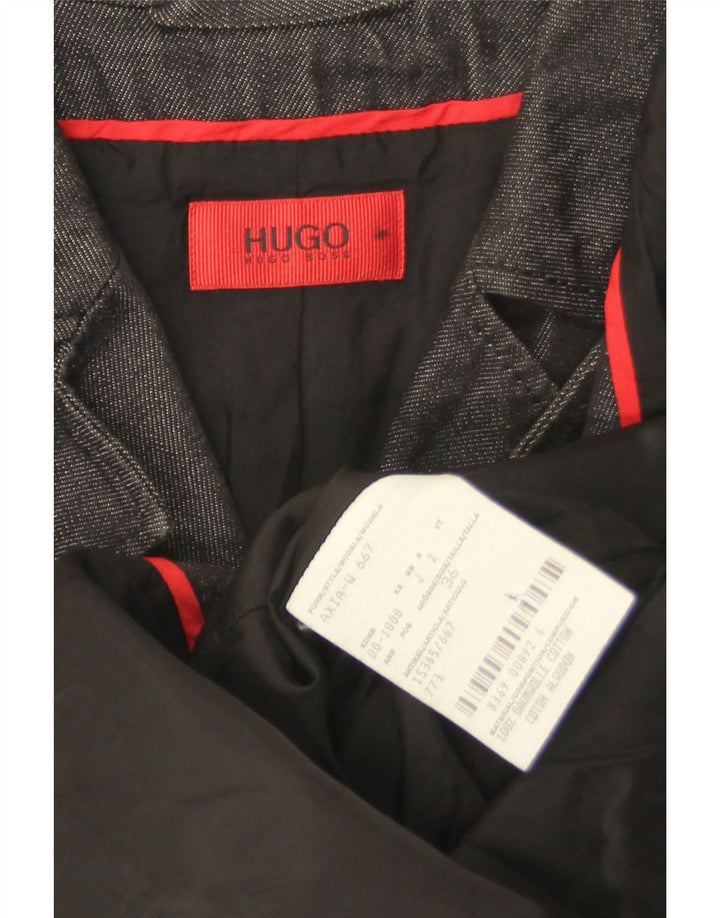 Hugo Boss Женское пальто в стиле милитари EU 36 маленькое серое хлопковое