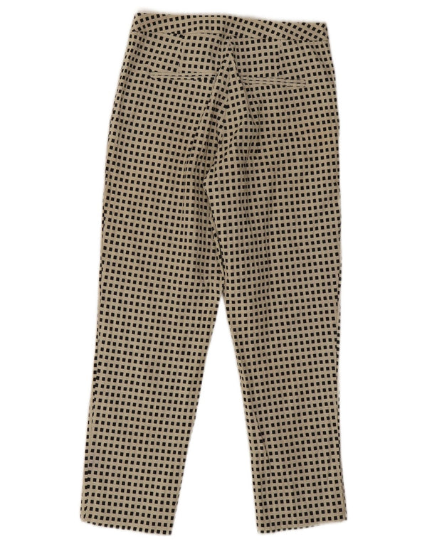 Topshop Женские укороченные брюки Petite UK 8 Small W26 L24 Бежевые с геометрическим рисунком