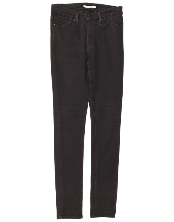 Женские утягивающие джинсы скинни Levi's W29 L34, черный хлопок