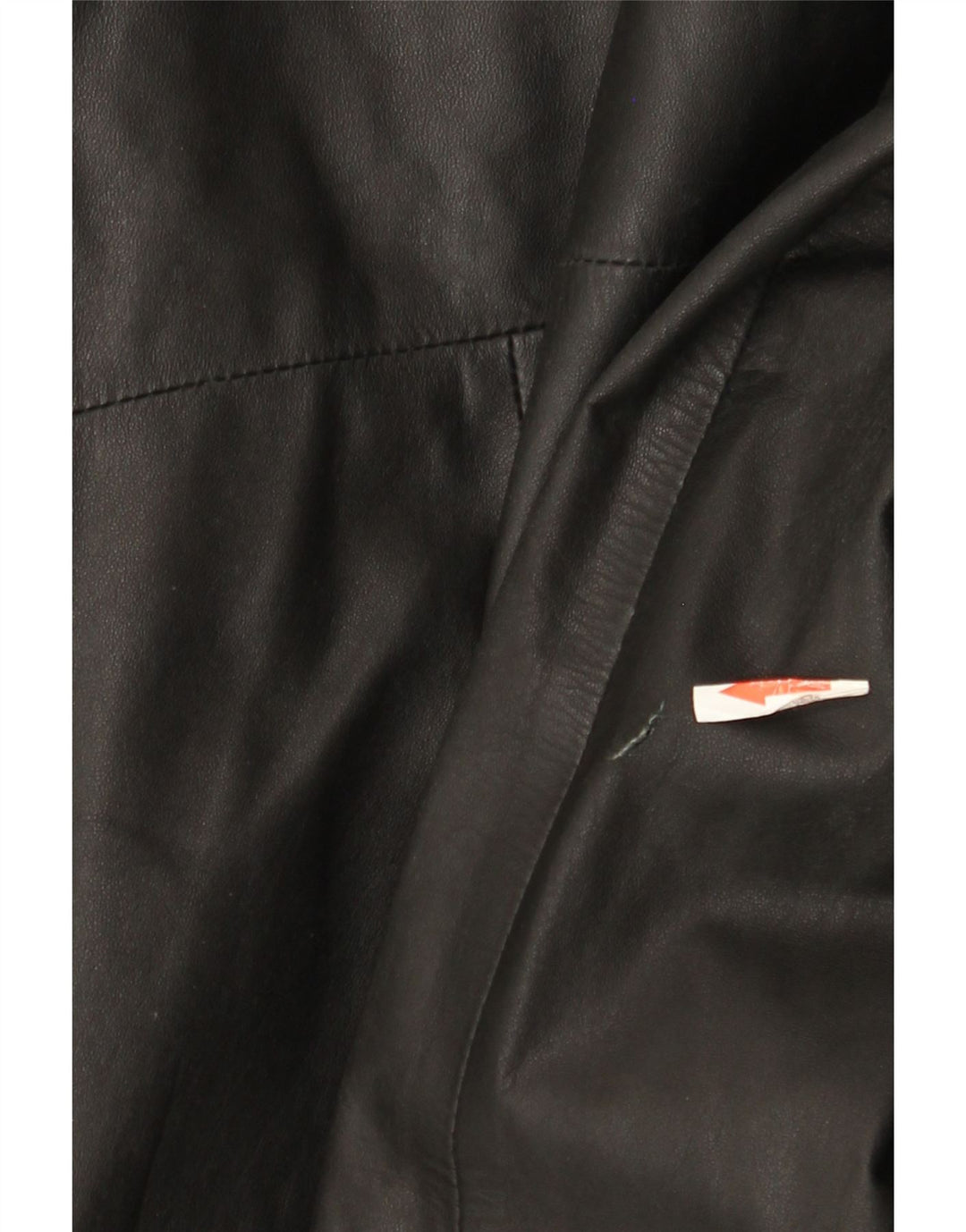 Винтажное женское двубортное кожаное пальто IT 44 Medium Black Leather