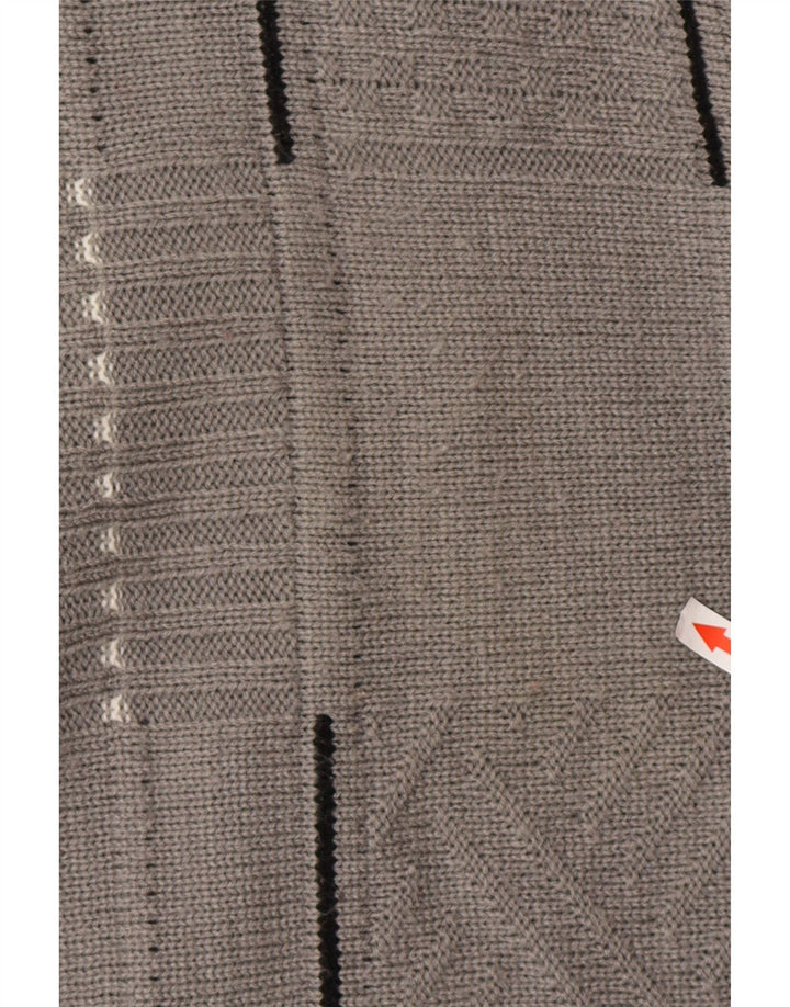 Мужской джемпер с v-образным вырезом Jacques Lorant Великобритания 42/44 Большой Серый В Полоску