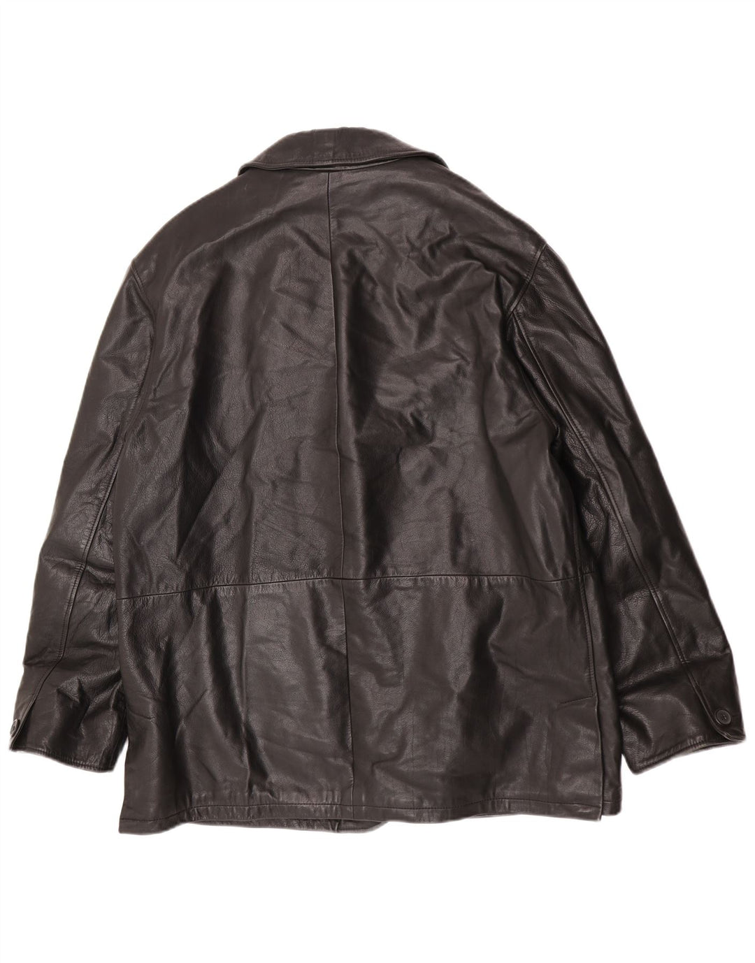 Винтажная мужская кожаная куртка IT 52 XL Черная кожа