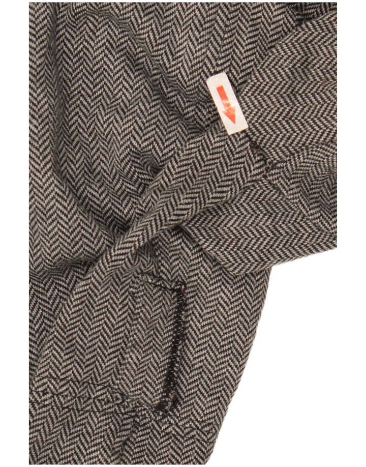 Женское открытое пальто Zara UK 10, маленькое серое с узором «елочка»