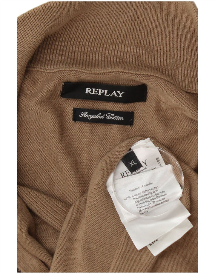 Мужской кардиган REPLAY, свитер XL, бежевый, хлопок