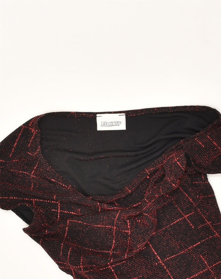 PIMKIE Girls Blouse Top 8-9 Years Black Check Polyester | Vintage Pimkie | Thrift | Second-Hand Pimkie | Used Clothing | Messina Hembry 