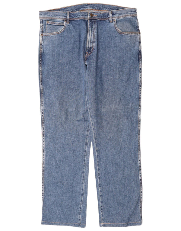 Мужские прямые джинсы Wrangler стандартного кроя W38 L32, синие, хлопок