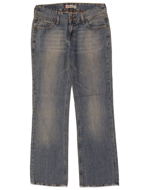 Женские прямые джинсы Levi's 570 W28 L30 синие, хлопок